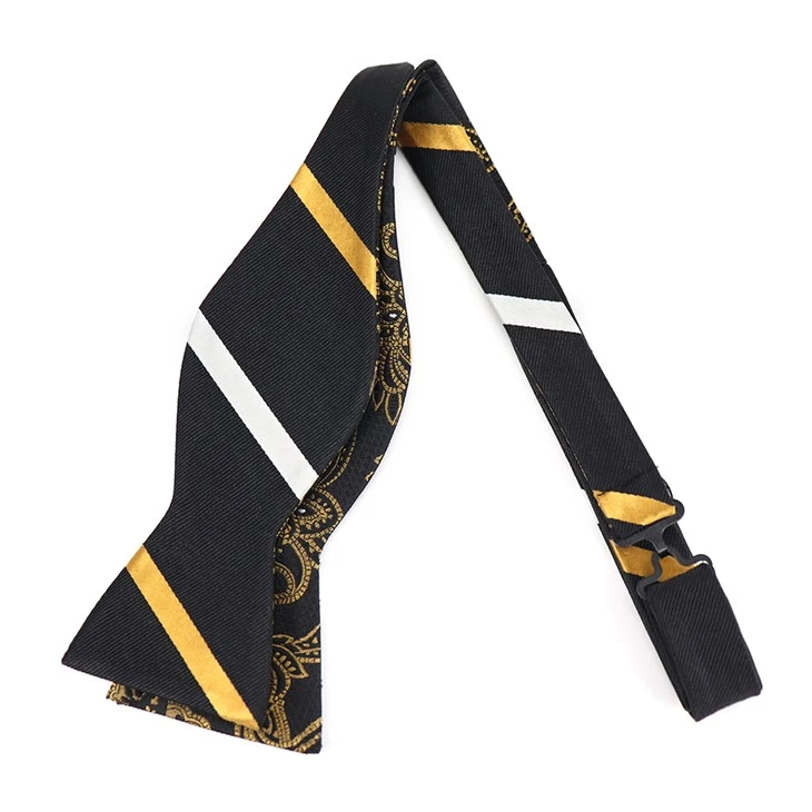 Black And White Striped Bow Tie