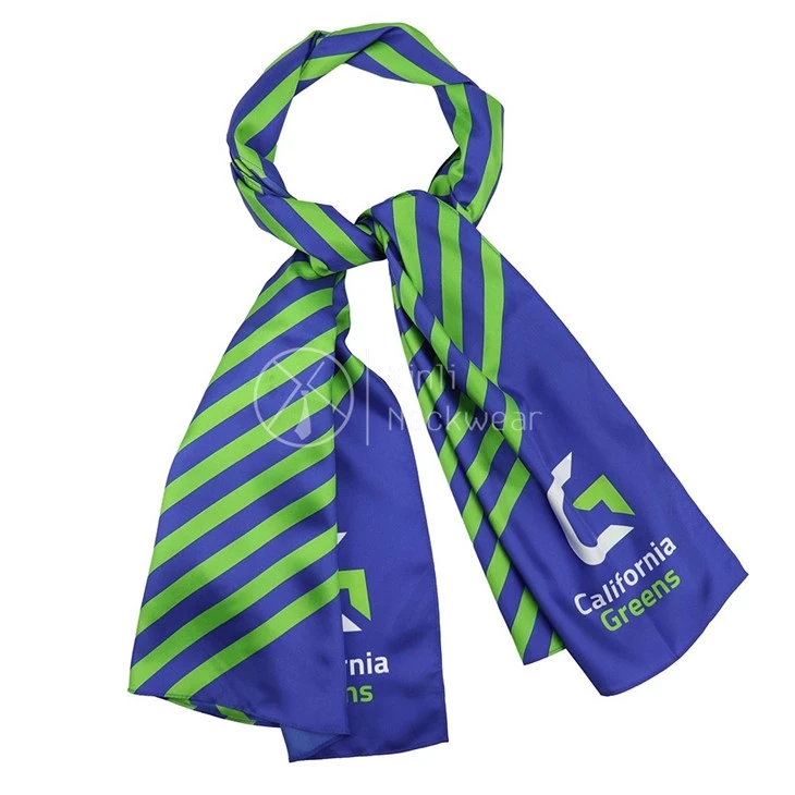 Blue White Striped Scarf